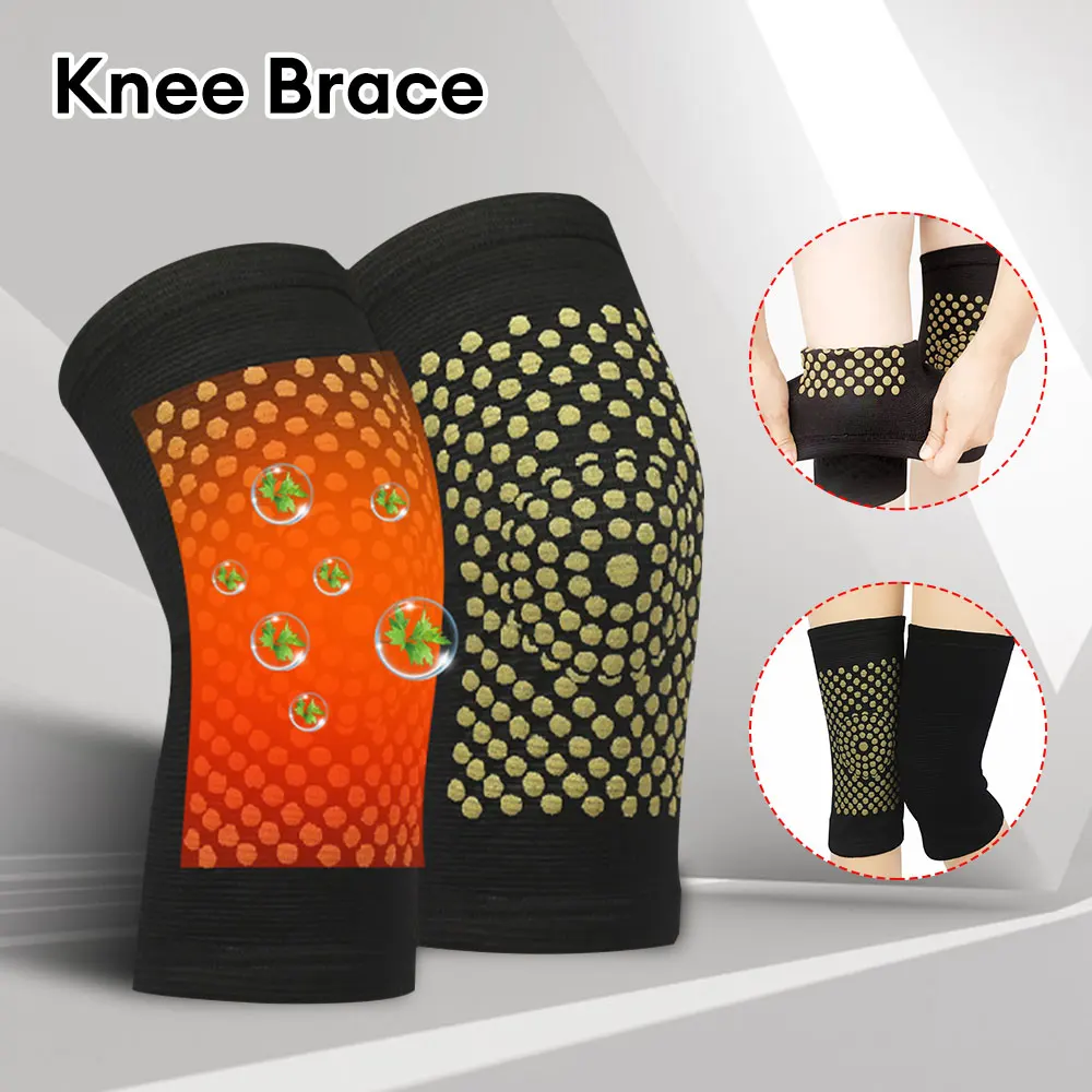 

1 Pair Self-Heating Support Knee Pad Knee Warmer For Arthritis Joint Pain Relief Injury Recovery Belt Knee Massager Leg Warmer