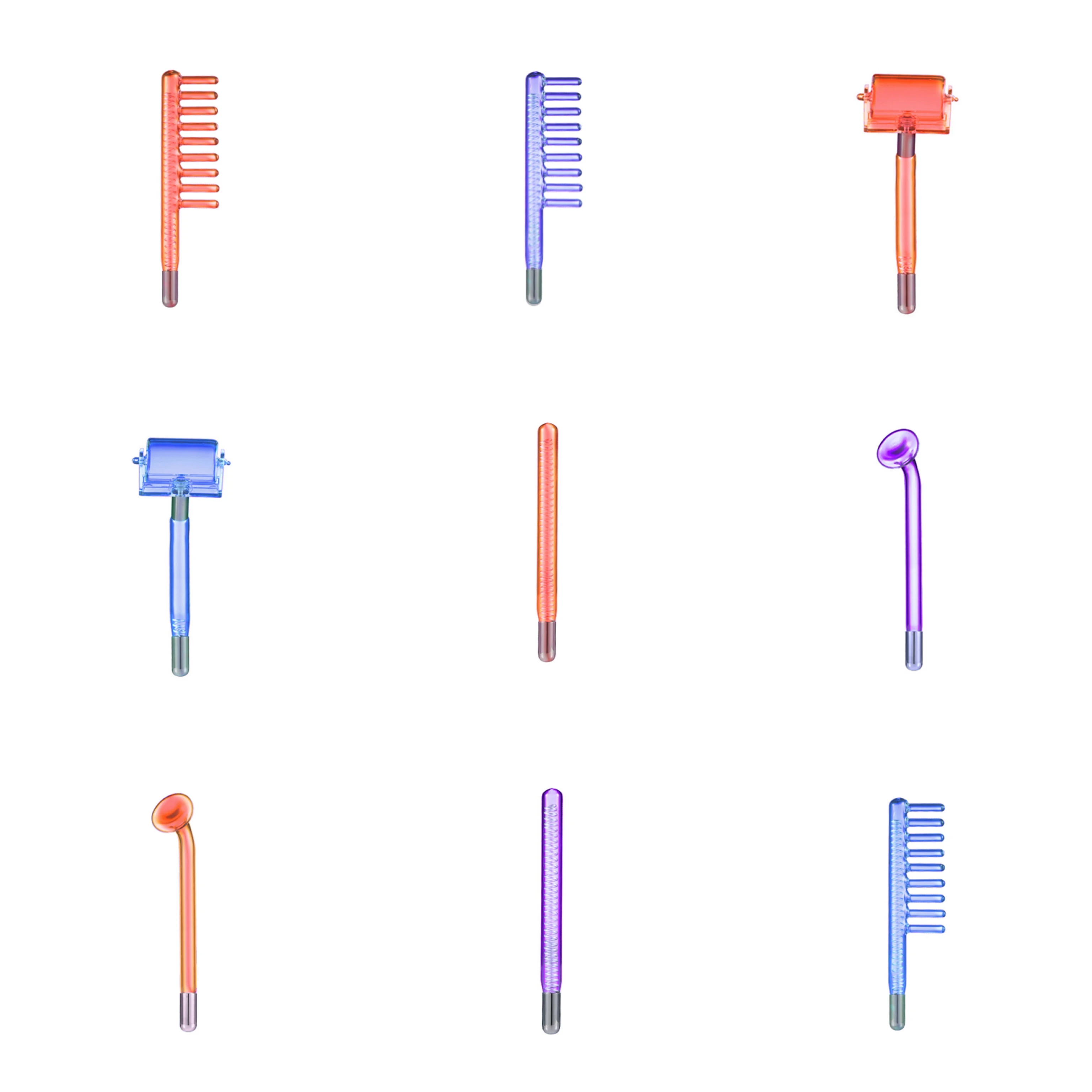 4 types High Frequency Electrotherapy Rod Replacement Glass Tube For Spa Facial Machine Replacement Nozzle Acne Wrinkle Removal