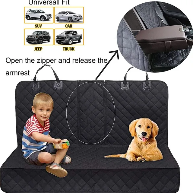 Dog car seat pad for cars trucks SUVs and other vehicles - universal pet rear seat pad for pets 4