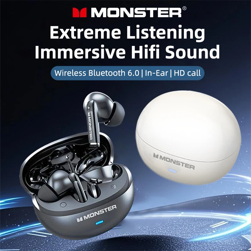 3/5/10pcs Monster Mqt39 Earphones Wireless Bluetooth 6 0 Earbuds Tws Hifi Stereo Noise Reduction Headset Gamer Sports Headphones, Alina Gadgets