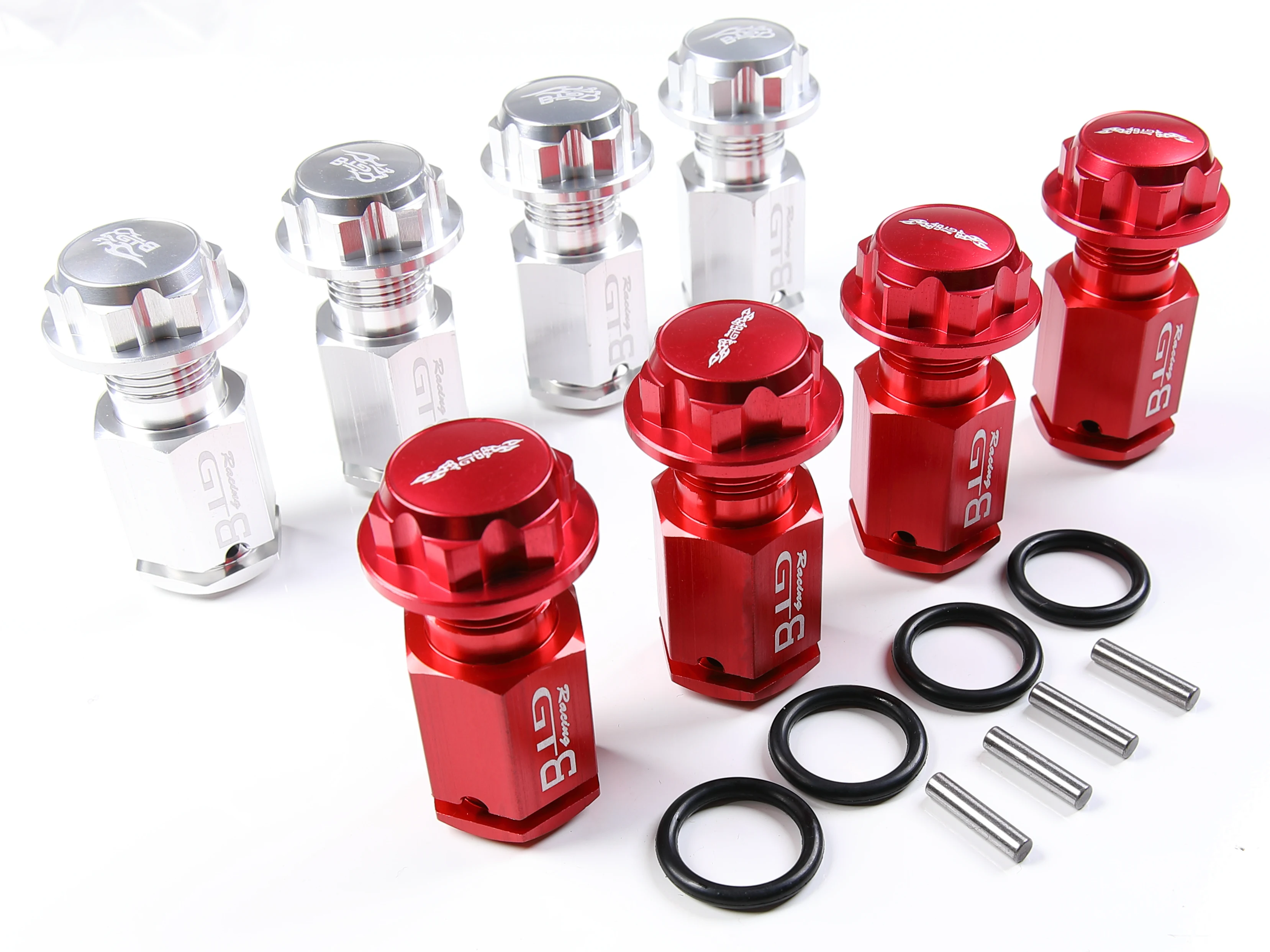 GTBRacing CNC Aluminum Steering Spindle Knuckle Hub Set For LOSI 1/5 Scale DBXL & MTXL Desert Buggies (Silver)