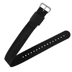 Vintage Men's Nylon Canvas Watch Band - Elastic Quick Release Strap - 20mm (Black)