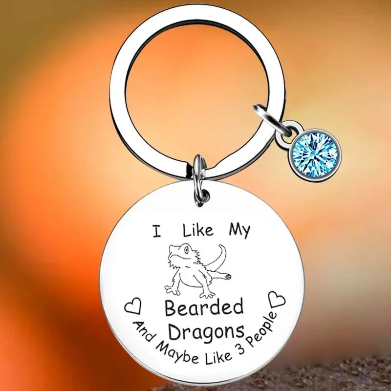 

Hot Bearded Dragon Lover Key Chain Ring Lizard keychains pendant Best Friend Gift
