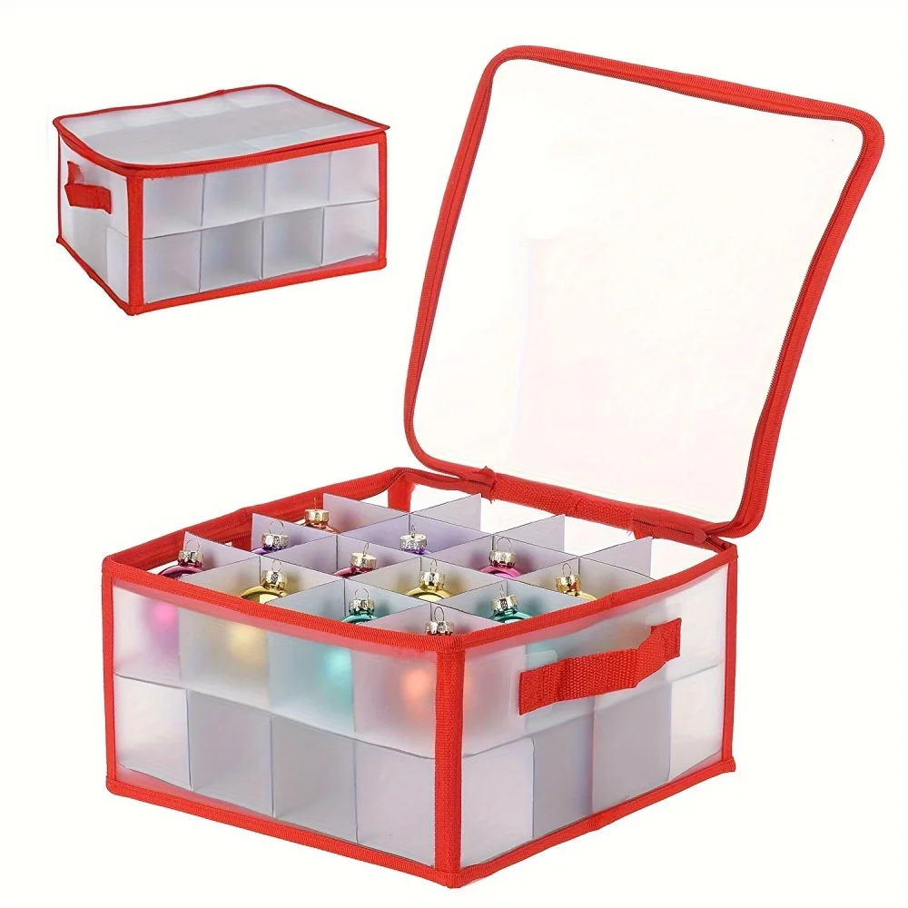 Description Picture 4 of item32/64 Grid Baubles Storage Box Christmas Balls Storage Xmas Tree Decorations Organizer Bauble Storage Divider Toys Home Storage