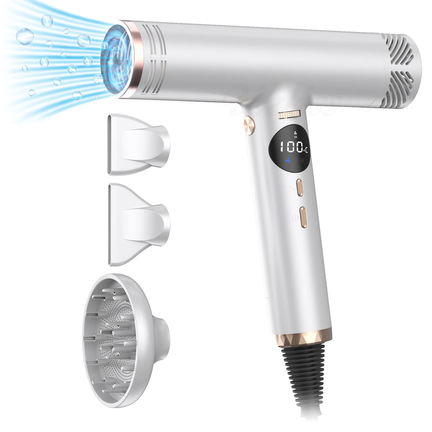 High-speed Hair Dryer Electric Turbine Airflow Blow Dryer Low Noise Constant Temperature And Quick Drying Suitable For Home