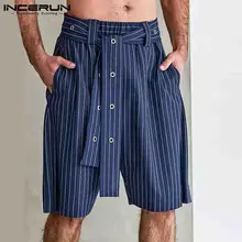 

Stylish New Men's Striped Printing Short Pants INCERUN Stylish Male Casual Streetwear Style Loose Comfortable Stylish Pant S-5XL