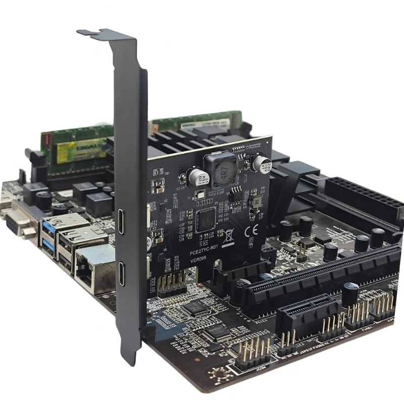 더블 타입 C 포트와 5Gbps를 제공하는 데스크탑 컴퓨터용 USB3.2 PCIe 카드