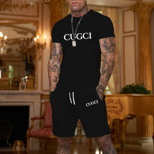 2025 Summer T-shirt, shorts men's casual sports set, fashionable short sleeved casual shopping trend clothing essential for trav