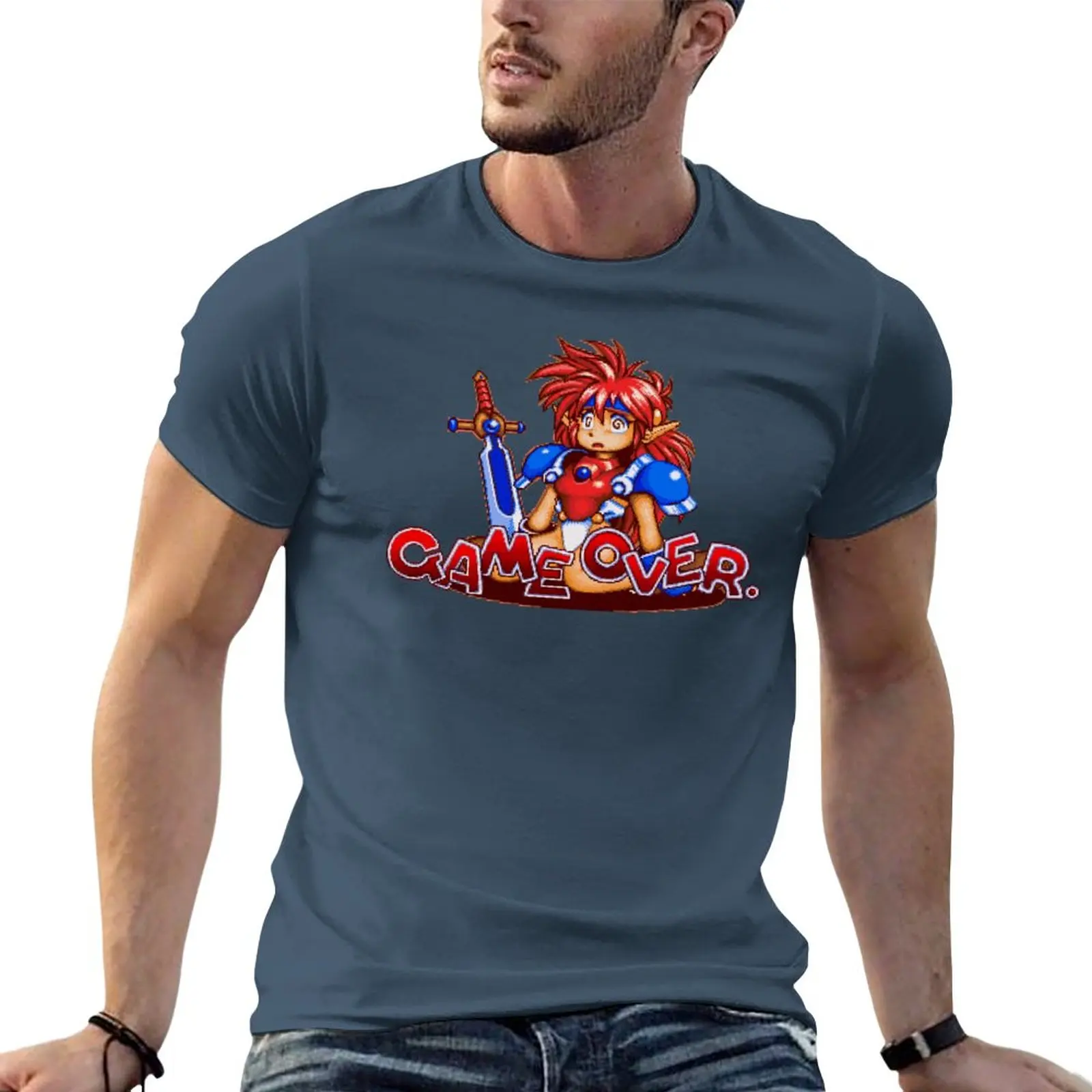 New Popful Mail (Sega Cd) Game Over Shirt T-Shirt New Edition T Shirt Cute Clothes Plain Black T-Shirt Men