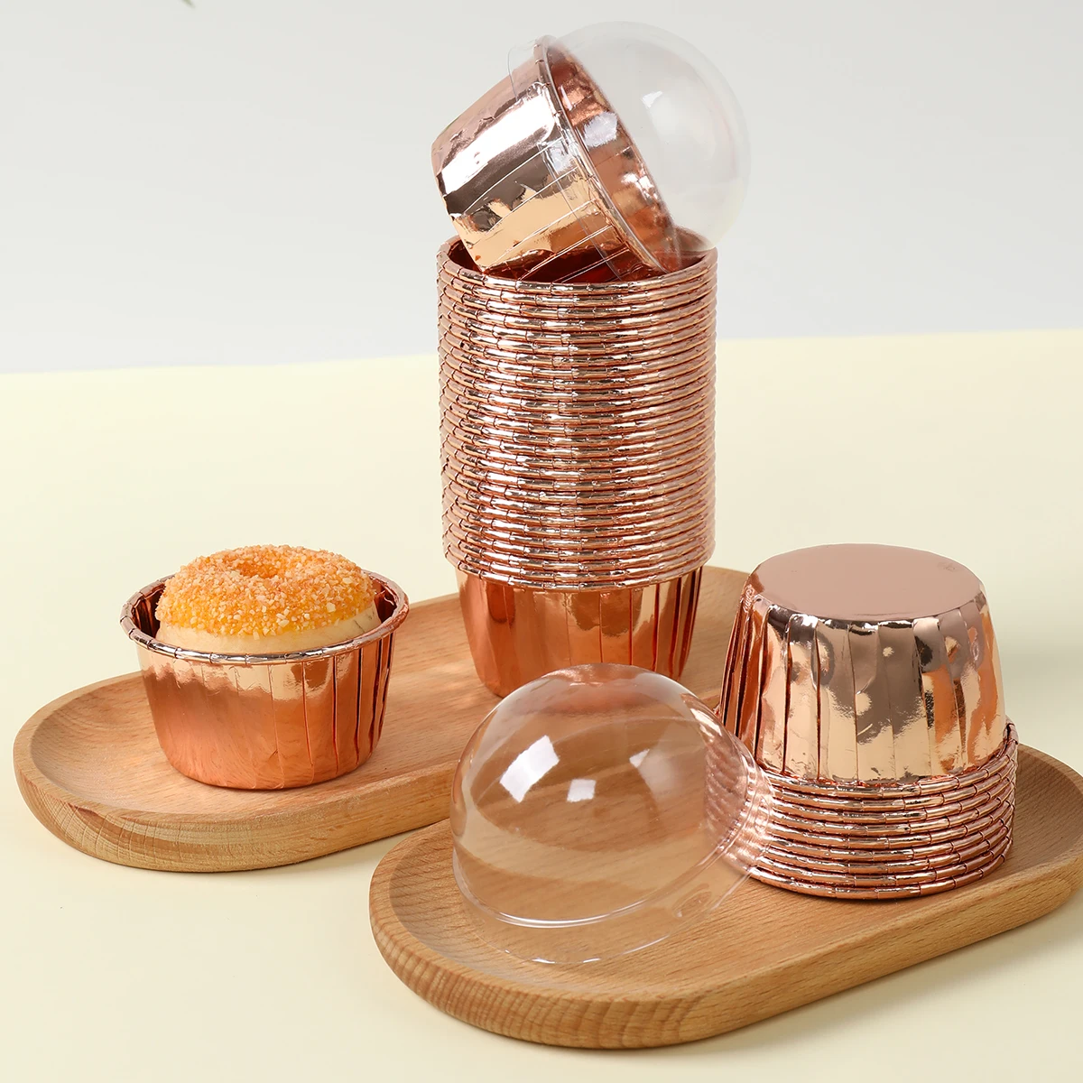 50-Pack Mini Transparent Cake and Pastry Boxes - Ideal for Weddings, Parties, and Gift Packaging