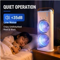 Ventilateur 3-en-1 double tête Lenovo : Climatiseur domestique, humidificateur avec veilleuse LED et réglage de l'air – Idéal pour le bureau et la maison 5