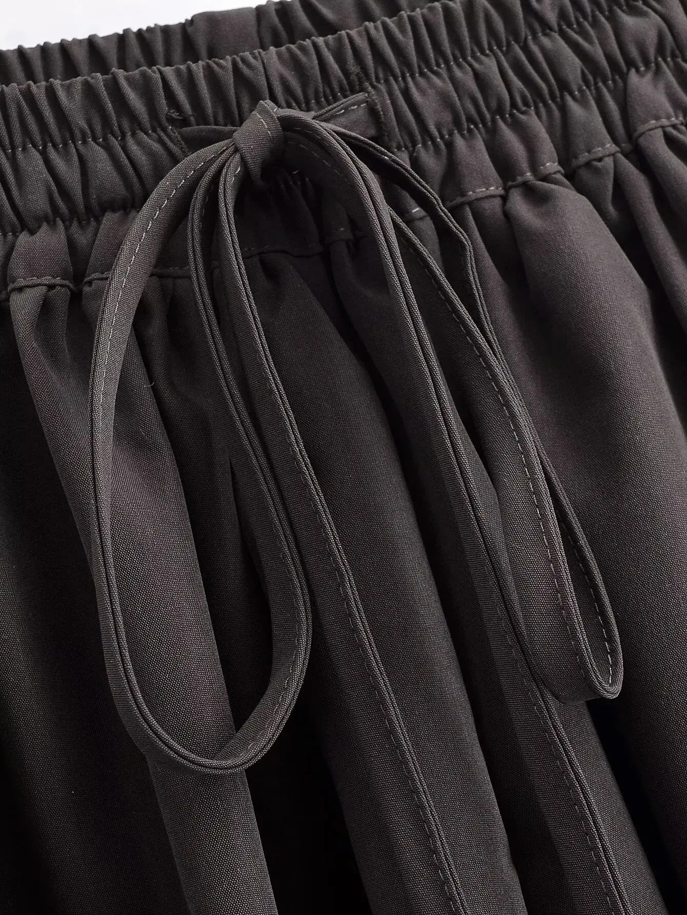 Women Spring Autumn Bow Tied Lantern Pants Female Fashion Solid Elastic Waist Lace-Up Pants Lady Hight Street Leisure Pants