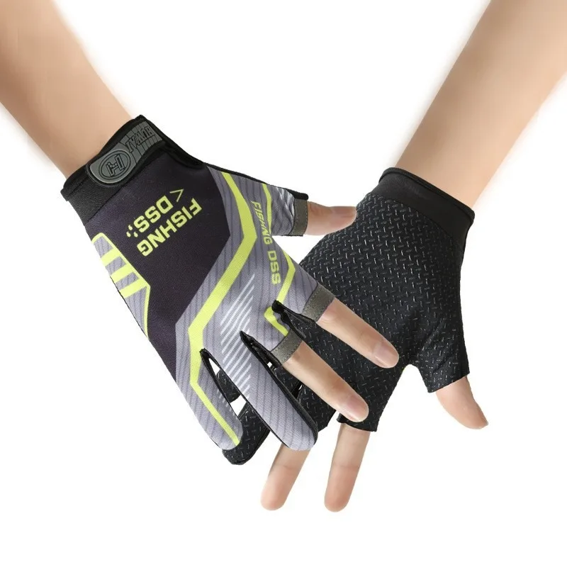 Waterproof fishing gloves anti-slip anti-hanging climbing cycling cast three-finger design fish gloves sports outdoor protection