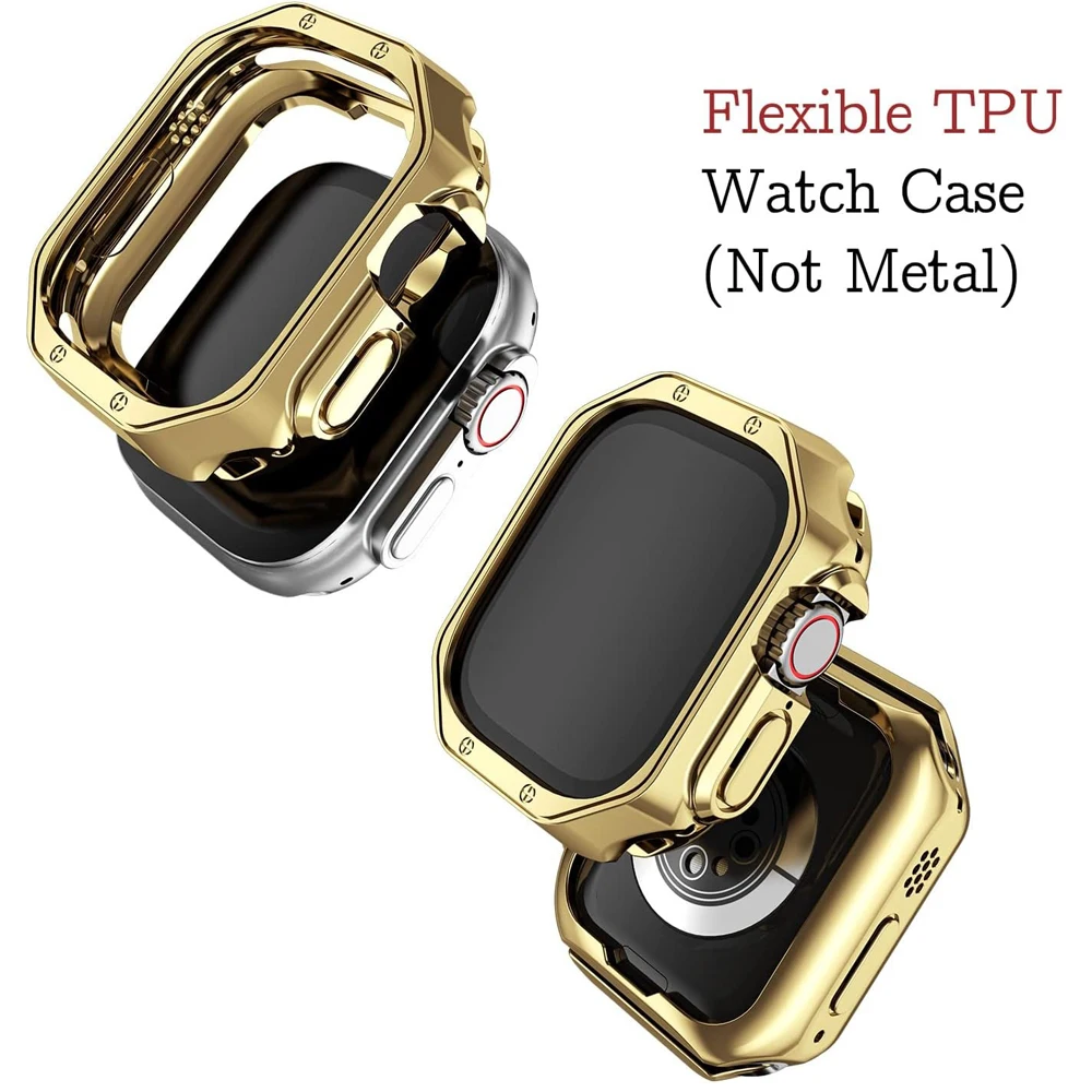Elegant Stainless Steel Watch Strap with Shockproof Case