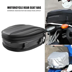 Waterproof Multifunctional Motorcycle Tail Bag with Large Capacity & Raincover (Black B)