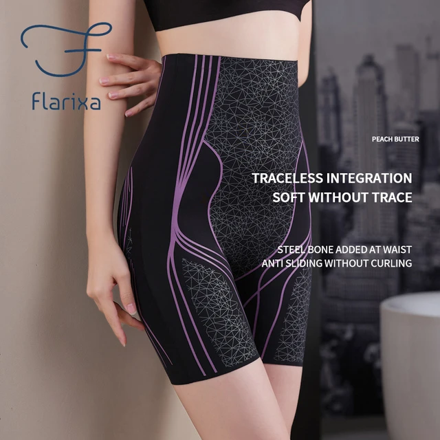 Flarixa Seamless High Waist Tummy Control Panties Printed Ice Silk  Shapewear Hip Lifting Belly Slimming Underwear Shape Lingerie - AliExpress