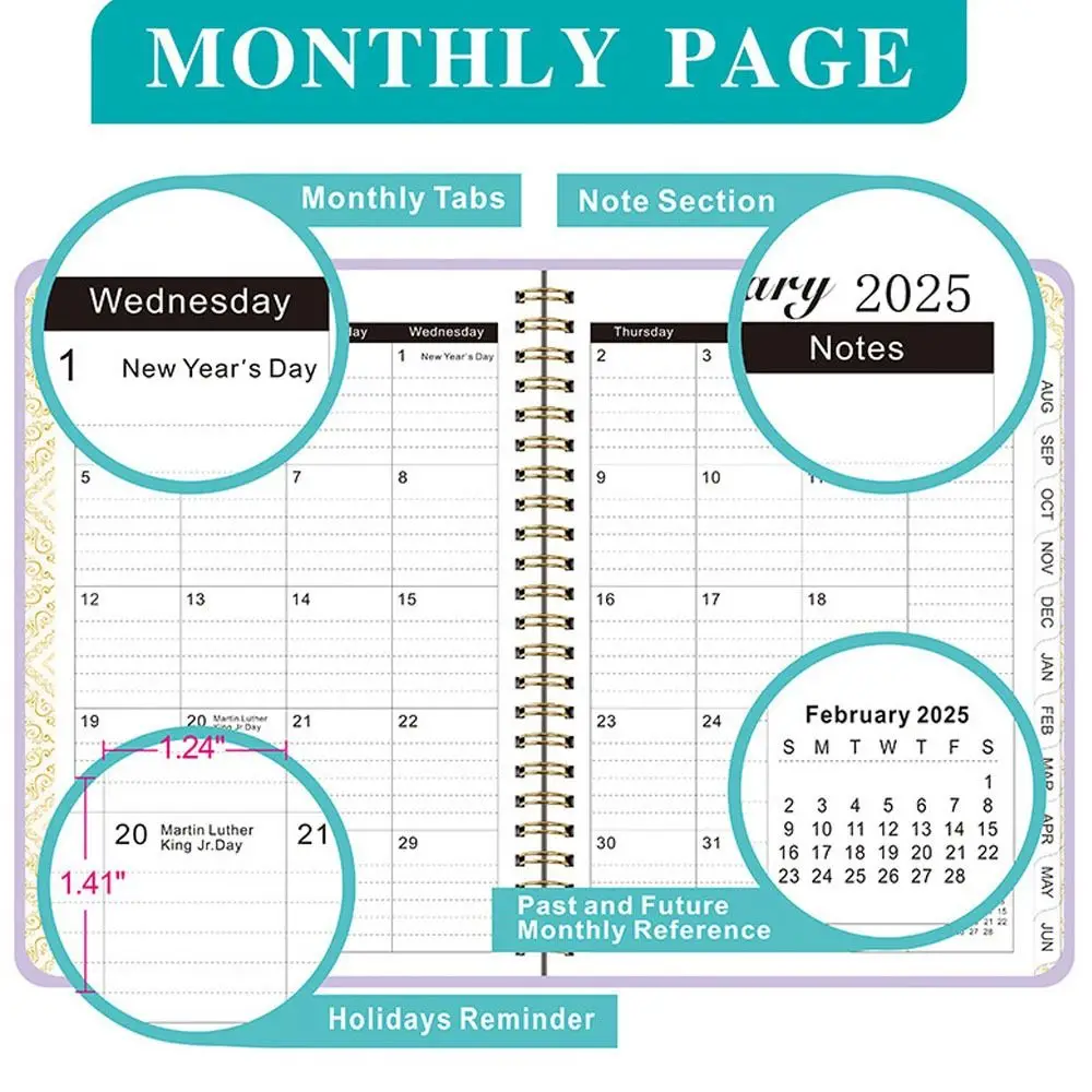 Paper Planner Notebook with Index Tags Coil 365 Days Diary Book School Supplies Notepads A5 Daily Plan Schedule Notepad schedule notebook notebook diary journal notebook diary