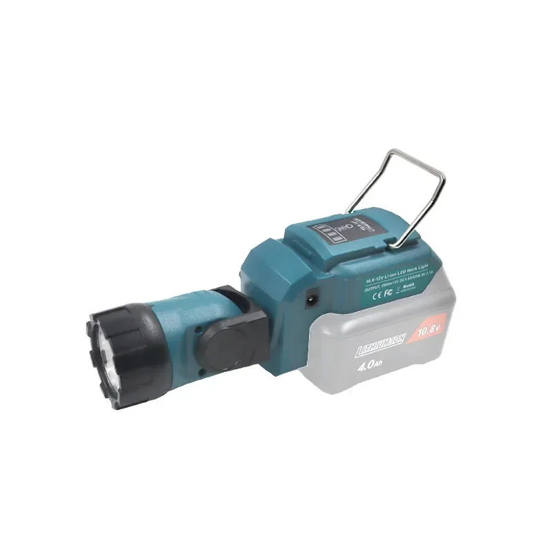Portable LED Warning Light Spotlight Working Lamp USB Charger for Makita BL1021 BL1041 10.8V 12V Li-ion Battery