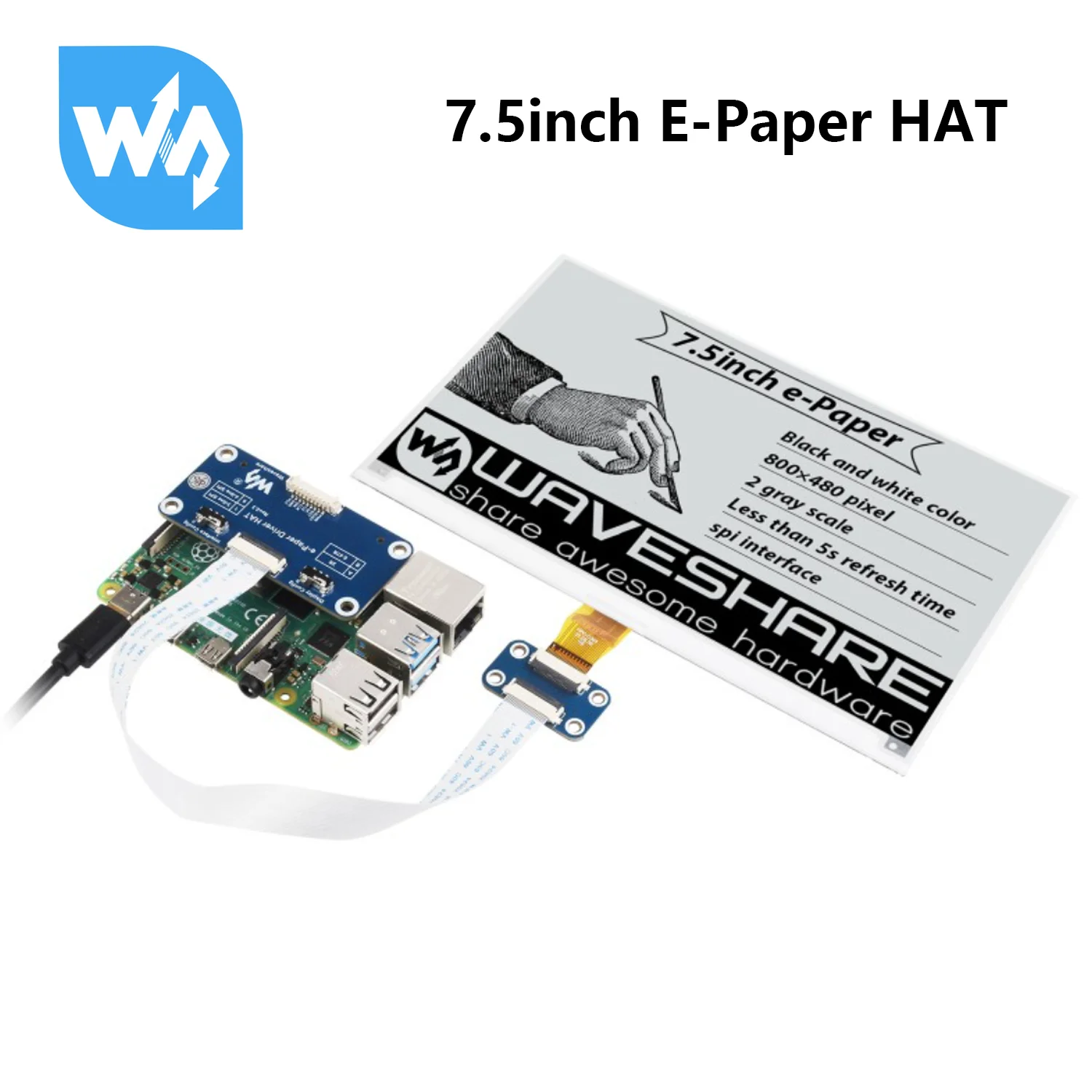   7.5 ġ   HAT 800  480  ũ HAT ÷ SPI ̽, Ƶ̳ STM32  , 