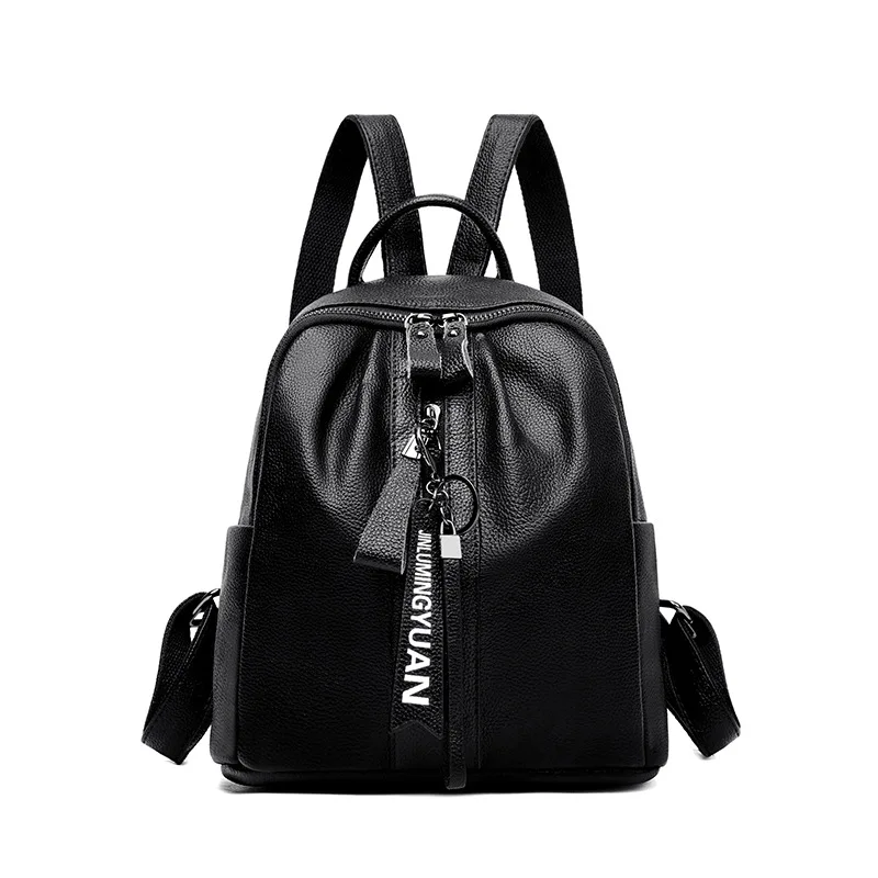 Backpack Women's New Korean Edition Bag Women's Mommy Student Anti theft Litchi Pattern Travel Soft Leather Backpack