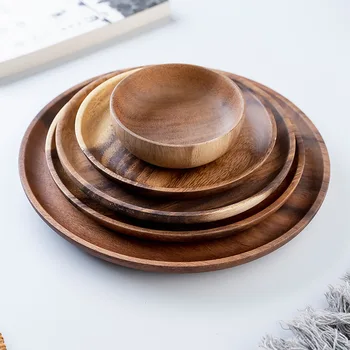 Round Wooden Dinner Plate 1