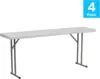 Elon 4 Pack 6 Foot Granite White Plastic Folding Training Table 4