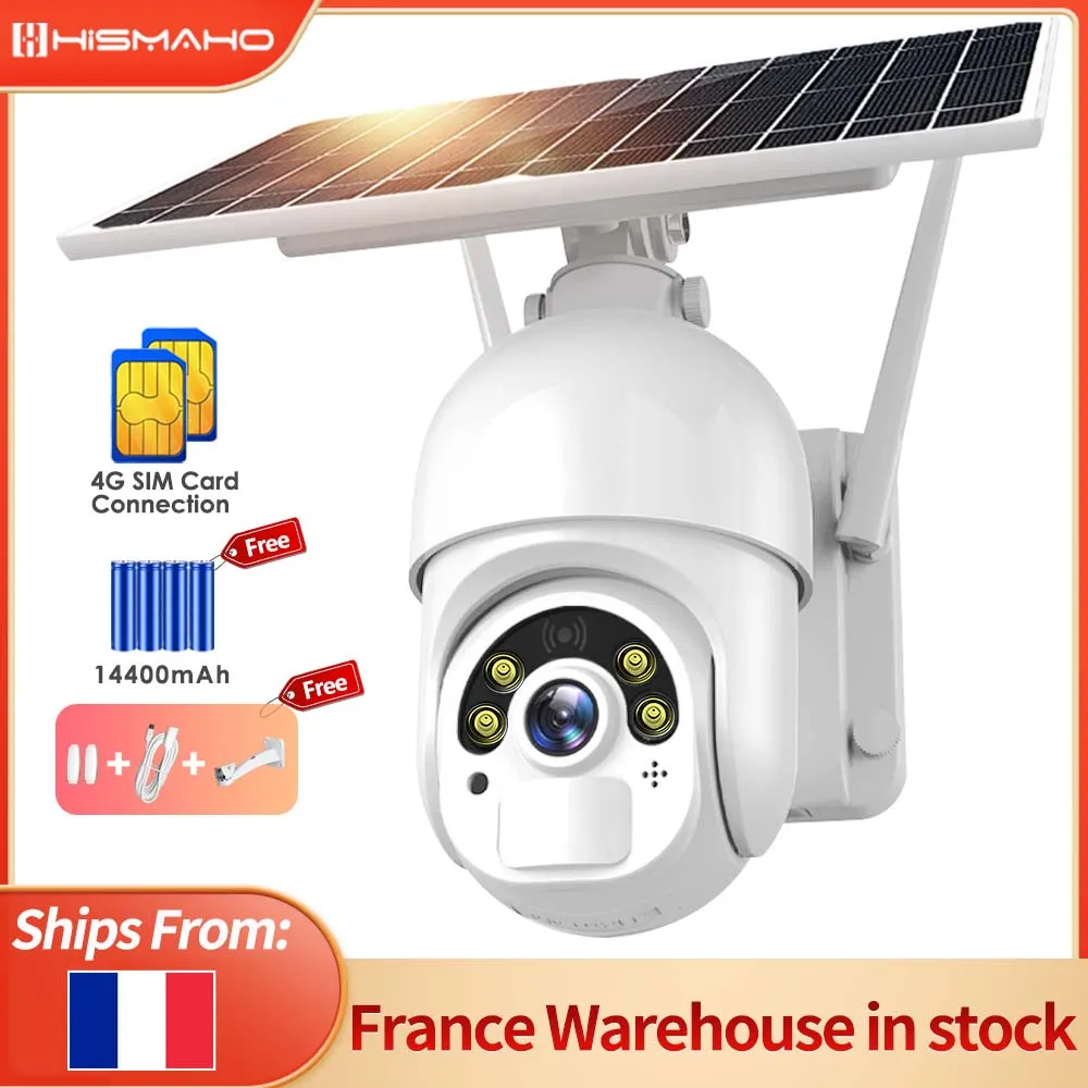 4g Sim Card Solar Camera Outdoor 1080p Ptz Wifi Wireless Security Cctv