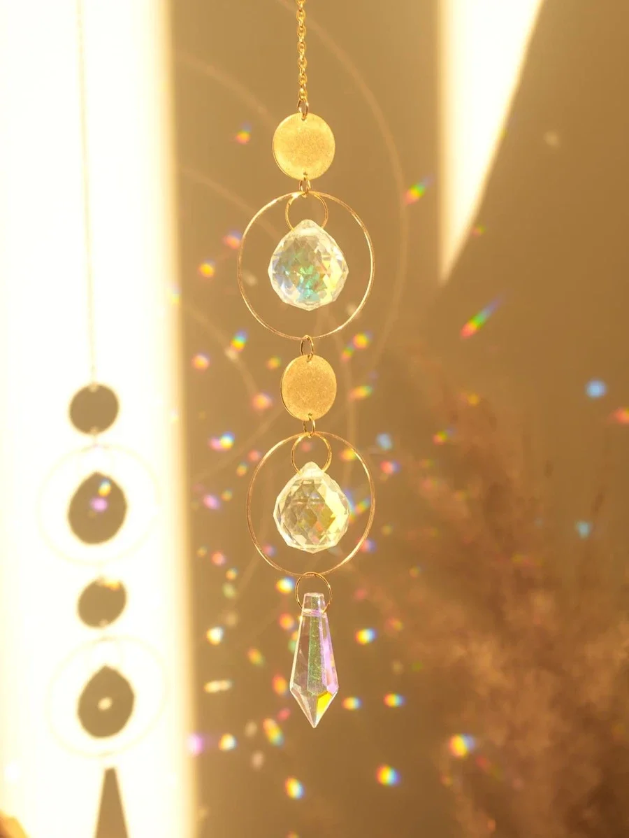 Crystal Sun Catcher Pendant 1pc Rainbow maker suitable for patio garden window home party wedding decoration
