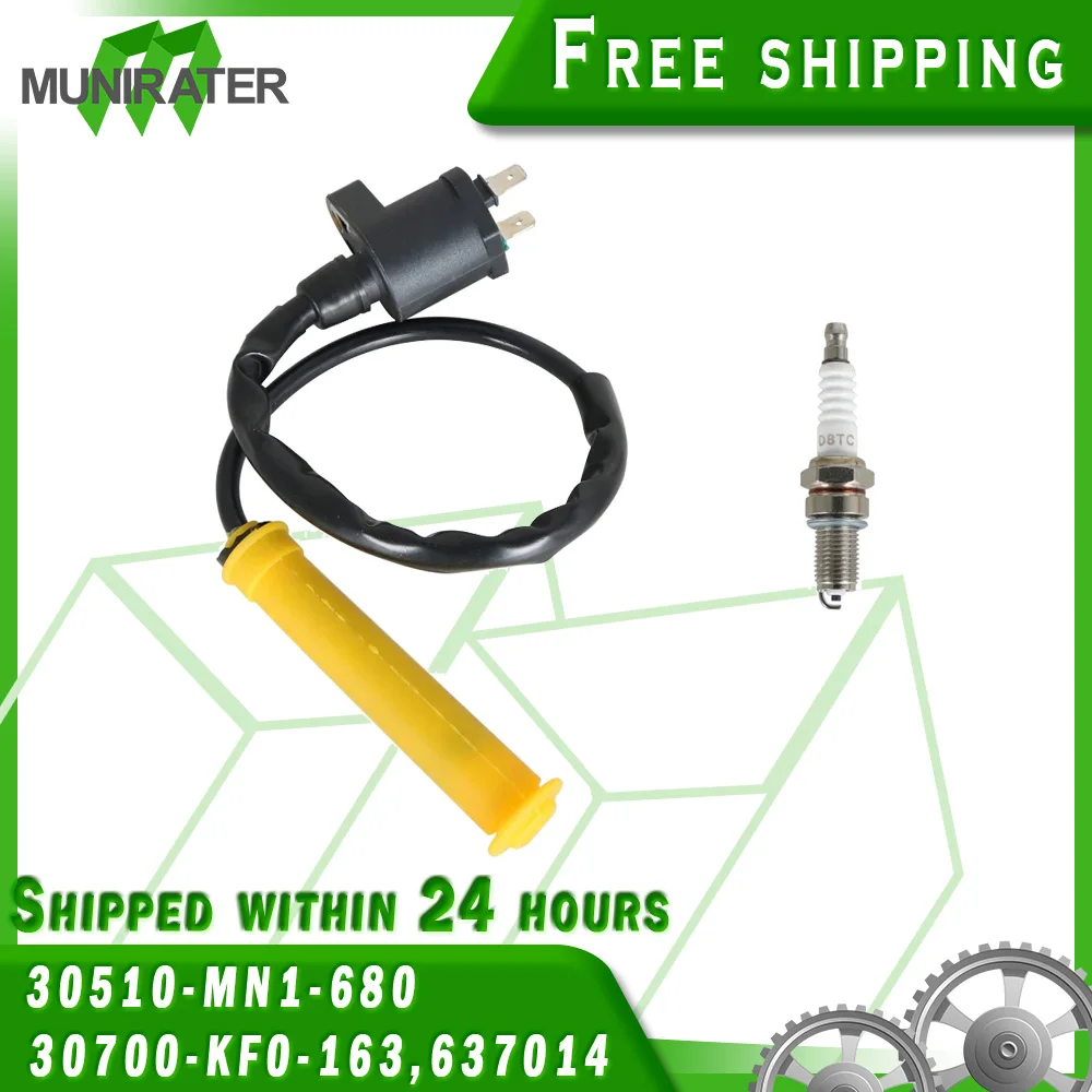 Ignition Coil Spark Plug For Honda XR650L 1993-2016 30700-KF0-163 30510-MN1-680