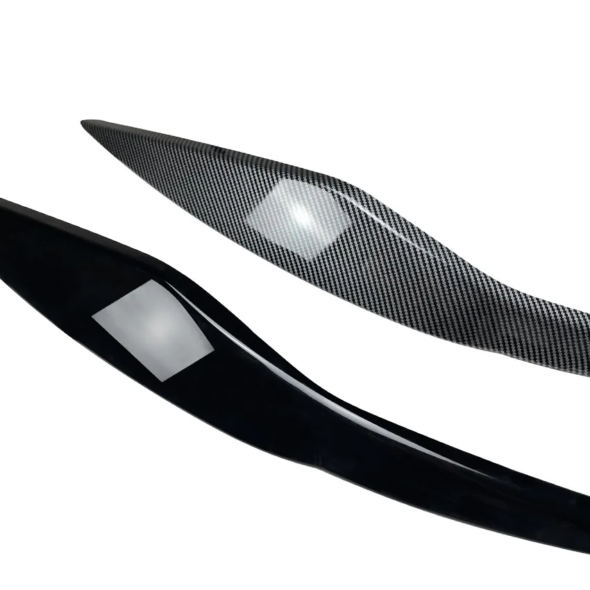 Car Sticker 2008 To 2012 For Ford Fiesta MK6 ABS Gloss Black Carbon Fiber Look Front Headlight Eyebrow Eyelids Light Stickers Lamp Cover car sticker headlight lamp cover headlight eyebrows eyelid