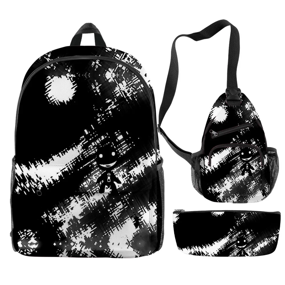 Classic Fashion Funny Sackboy Game 3D Print 3pcs/Set pupil School Bags Trendy Travel Laptop Backpack Chest Bag Pencil Case