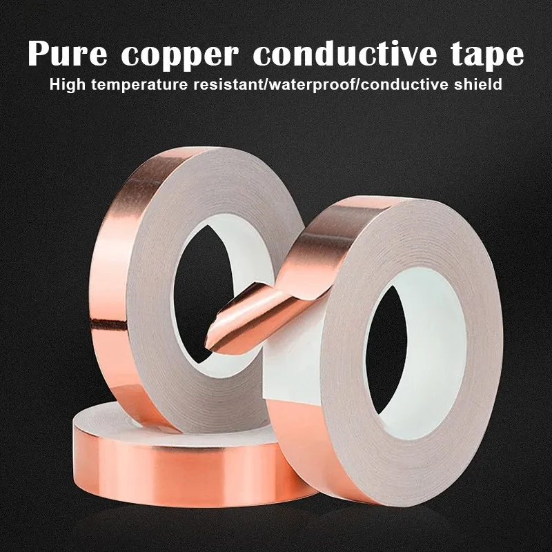 20M Copper Foil Tape Single Side Conductive Shielding Tape Snail Tape Stain Glass Home Appliance DIY Copper Tape