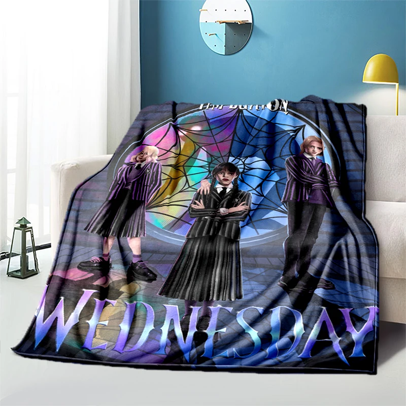 

Wednesday movie Soft Plush Sofa Bed Throwing Cartoon Picnic Blankets Modern Flannel Blanket Cover Gedruckt Bettdecke Geschenk