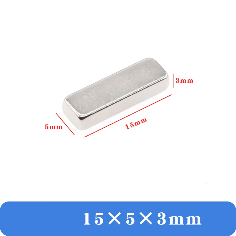 Set of Rectangular Bar Magnets for Engineering Applications – 15x5x3mm