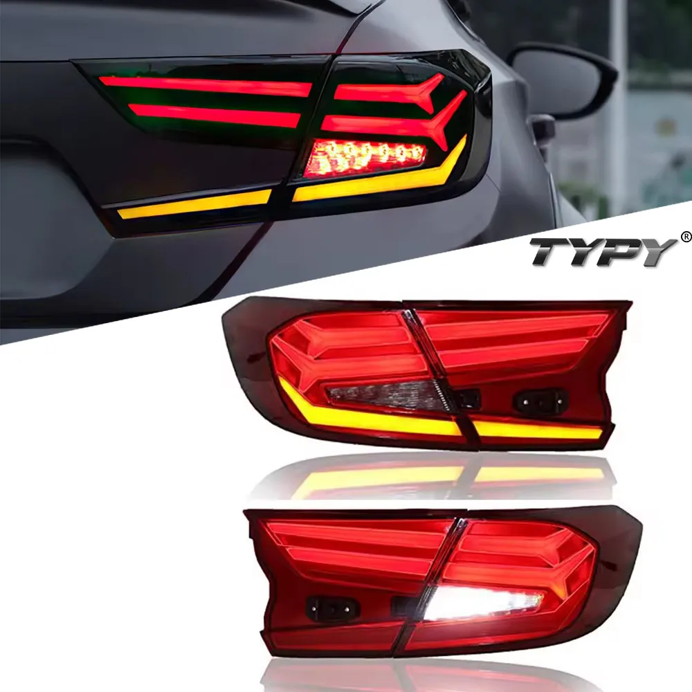 

Автомобильные задние фонари TYPY в сборе для Honda Accord 10, задние фонари 2018-2020, обновление до нового динамического поворотного тормоза, автомобильная задняя фара
