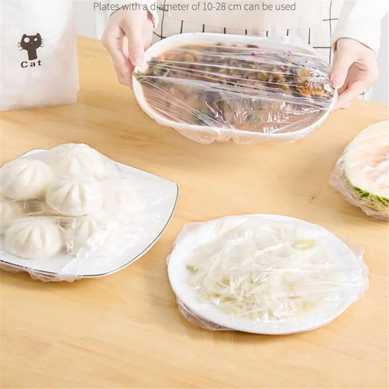 Food Cover Fresh Keeping Bags Plastic Food Storage Bags Plastic Wrap Plastic Food Cover Food Storage Bags Disposable Food Cover Food Storage Lids Plastic Packaging Bags 100pcs Disposable Food Cover Plastic Elastic Food Storage Bags Fresh-keeping Kitchen Grade Fruits Bowls Caps Dustproof Wrap