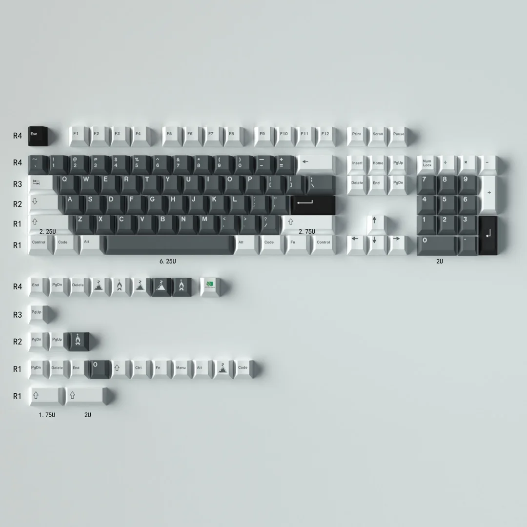 Grande Conjunto de Teclado Mecânico, Cinzas GMK,