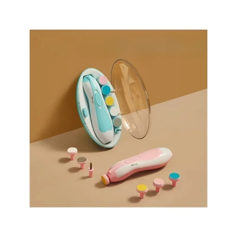 Baby Nail Polisher Electric Six in One Multi Head Anti Scratch and Anti Pinch Nail Clipper Set for Children Portable