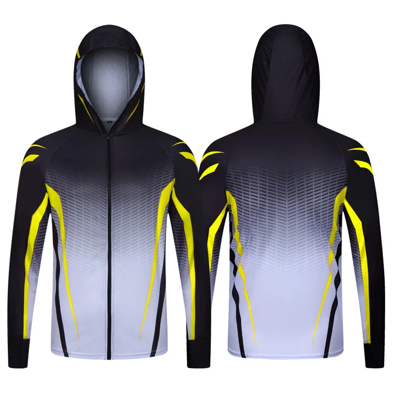 Sunscreen Fishing Suit for Men in Summer, Moisture Absorbing and Breathable Camouflage Hooded Long Sleeved Sun Protection Suit