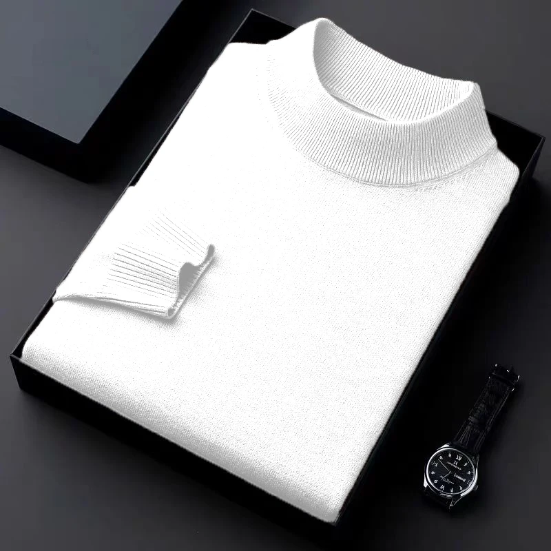 الخريف الرجال وهمية الرقبة البلوزات عادية الياقة ا...