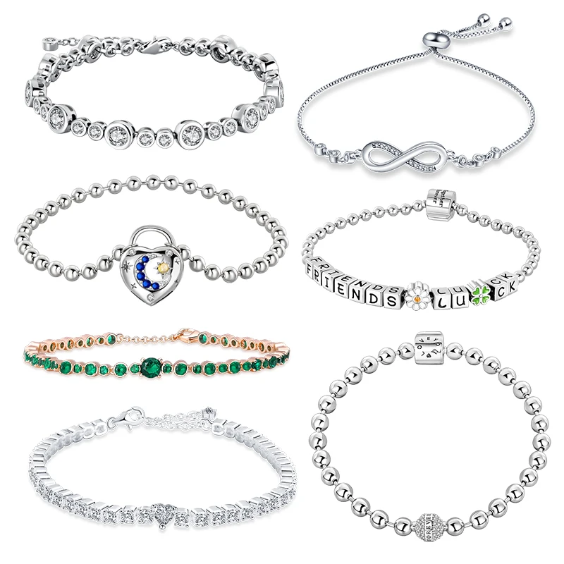 رائجة البيع 925 الفضة الأصلي 17-20 سنتيمتر جيبسوفيلا الأبدية حبة لينة ربط سوار للمرأة بها بنفسك هدايا عيد الميلاد مجوهرات