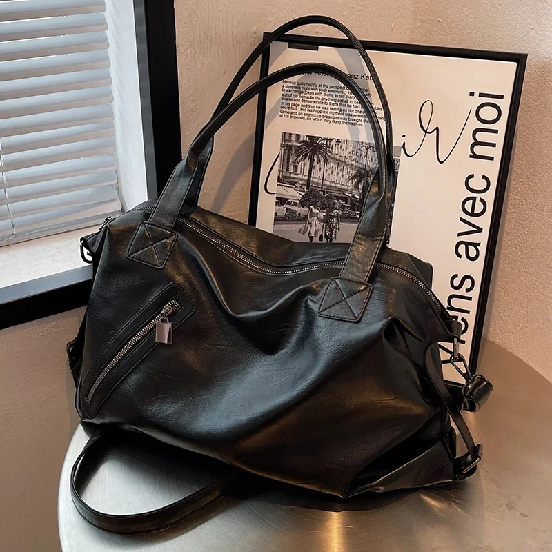 

2023 Autumn Winter Zipper Women PU Leather Handbags Ladies Large Capacity Tote Bag Female Shoulder Bags Sac New Cossbody Bags