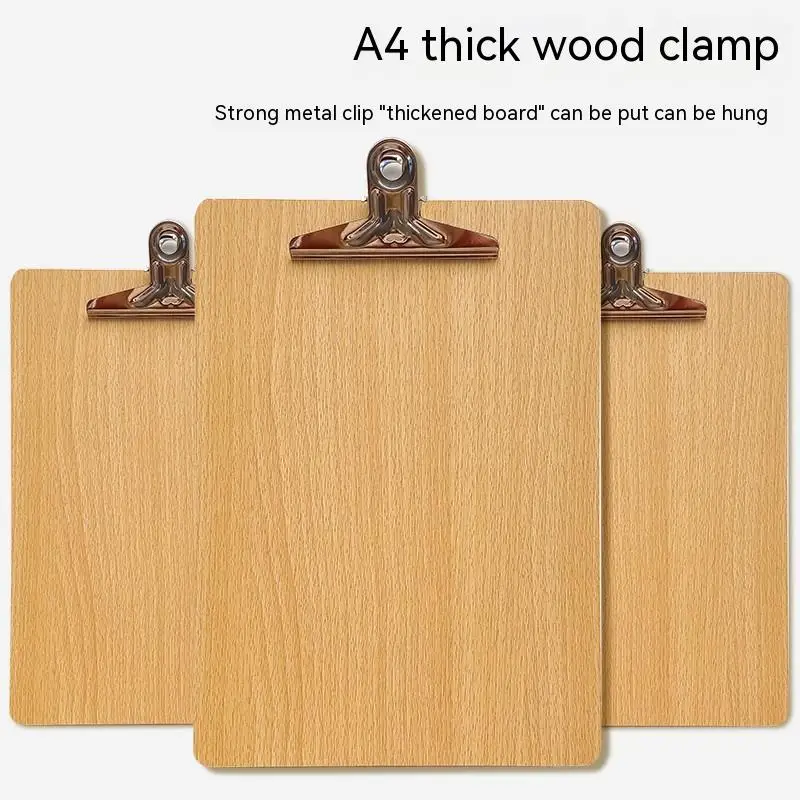 CHEN LIN Thicken A4 A5 Wooden Clipboard Writing Pad File Folder Board Clamp File Storage Folder Fillet Design Office writing clipboard