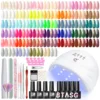 COSCELIA 40PCS Gel Nail Polish 7ML Art Salon Set with Lamp Base Matte Glossy Glitter Top Coat Manicure Tool for Women Nail Gifts 1