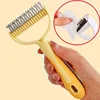 Dog Comb Stainless Steel Dog Brush Double-sided Combs for Cat Hair Knot Opening Pet Hair Remover Pet Grooming Knife Dogs Brush 2