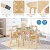 Kids Table and Chair Set, 5-Piece Wooden Activity Table w/ 4 Chairs, Toy Bricks, Classroom Playroom Daycare Furniture 6