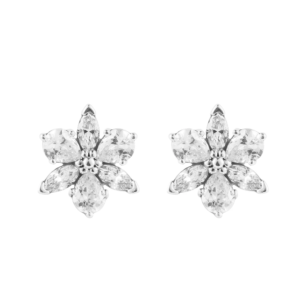 

Sparkling Herbarium Cluster Stud Earrings Sterling Silver Jewelry Aesthetic Spring Gift Earrings For Woman Party Jewelry Making