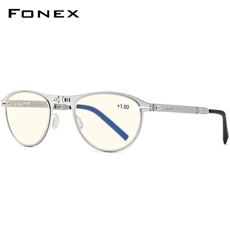 FONEX Anti Blue Blocking Folding Reading Glasses Men Women Presbyopia Hyperopia Diopter Screwless Foldable Eyeglasses LH013 2