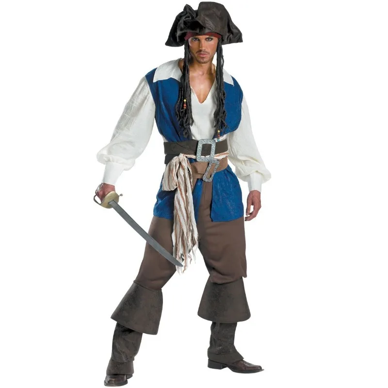 Halloween Pirate Uniforms for Couples Makeup Parties Womens Clothing Adult Caribbean Pirate Costumes Role Playing Costumes