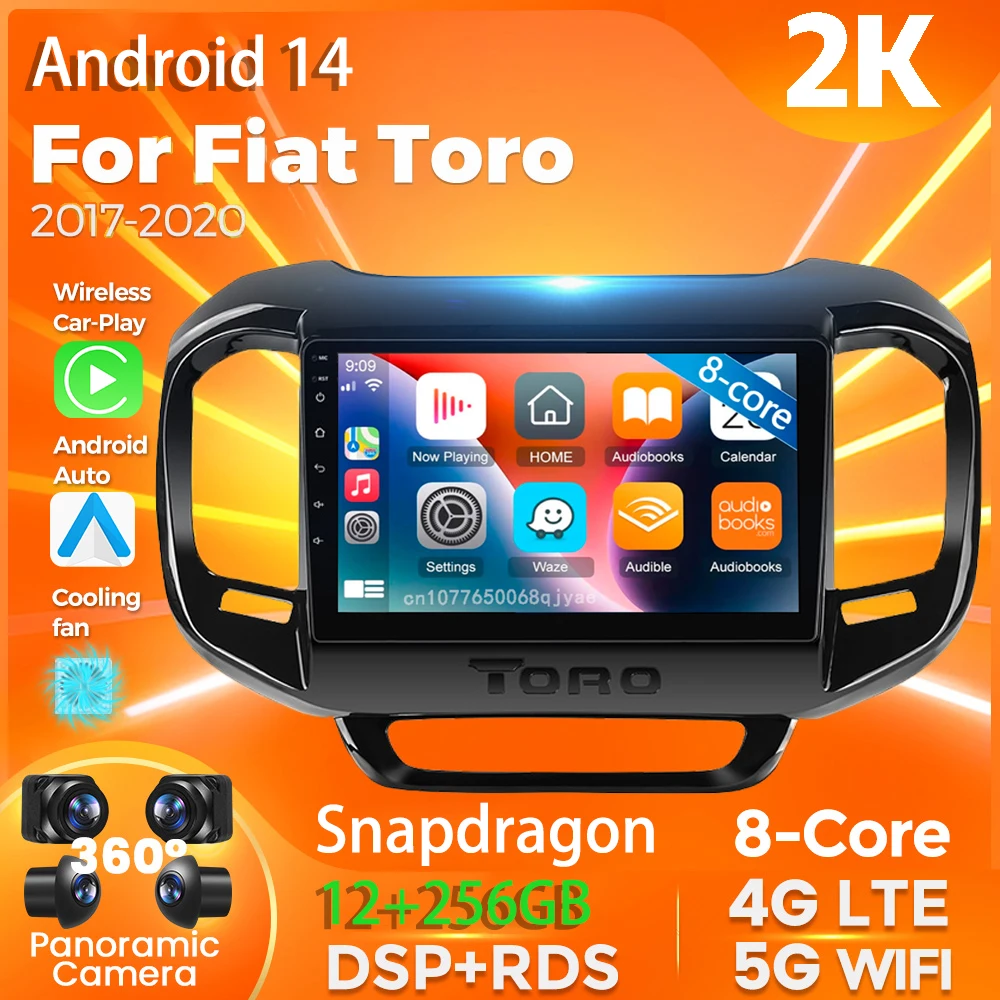 

Android 14 Carplay Car Radio For Fiat Toro 2017 - 2020 Multimedia Video Player Navigation GPS Stereo 2Din DVD Head Unit AI Voice